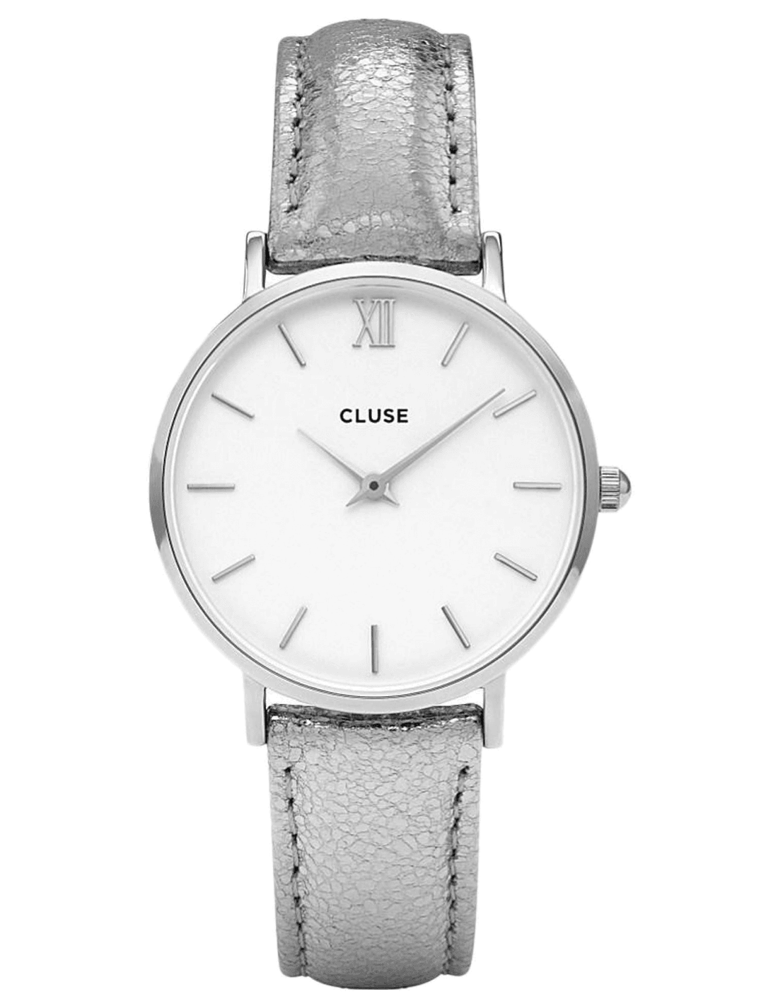 Montre Cluse Minuit CL30039 Bracelet cuir gris électrique