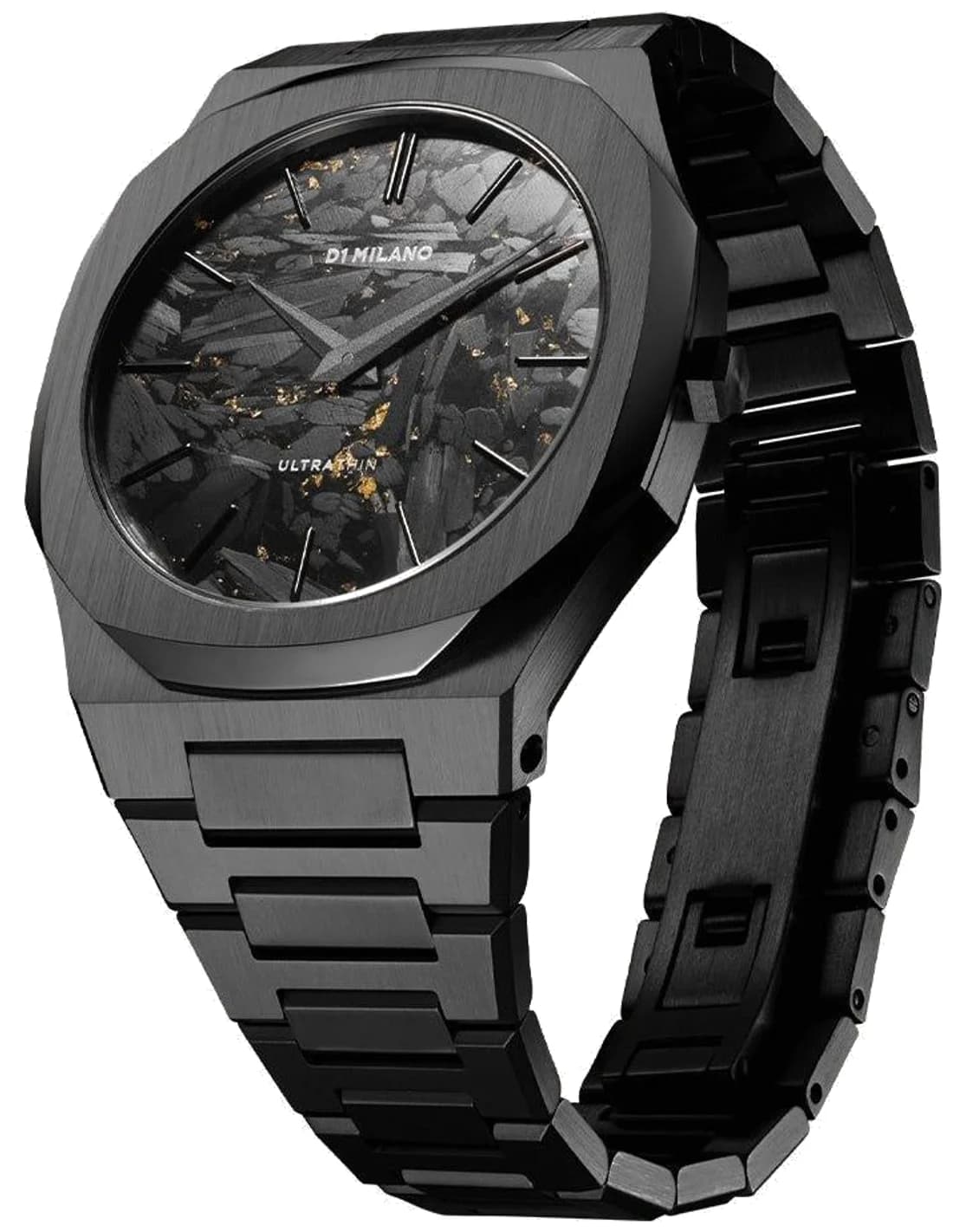 Cadran noir de la montre D1 Milano UTBJ31 en détail