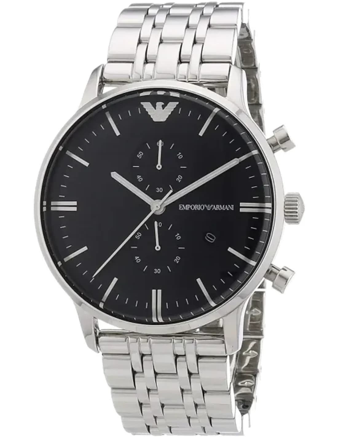 Montre Emporio Armani AR1648 en Acier avec Cadran Bleu Profond