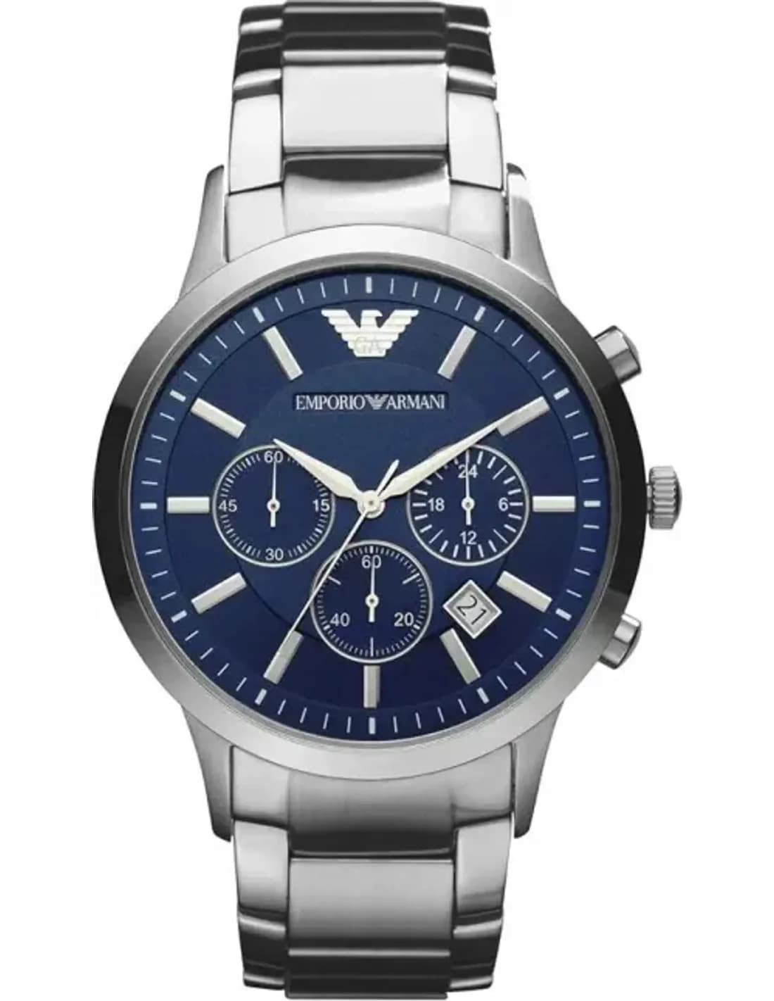 Montre Emporio Armani AR2448 en Acier avec Cadran Bleu