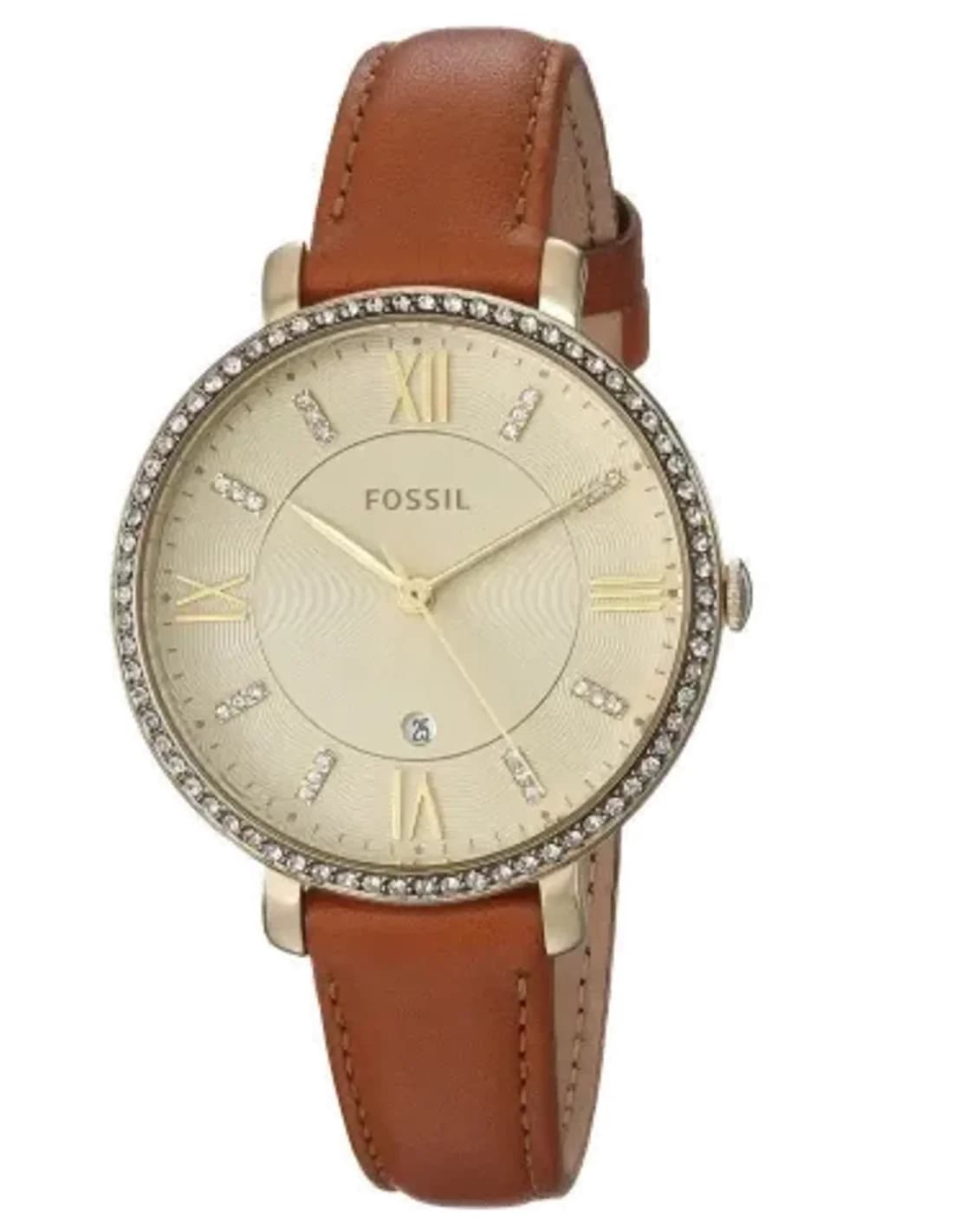 Montre Fossil ES4293 Boîtier Rose Gold et Bracelet Cuir Bleu