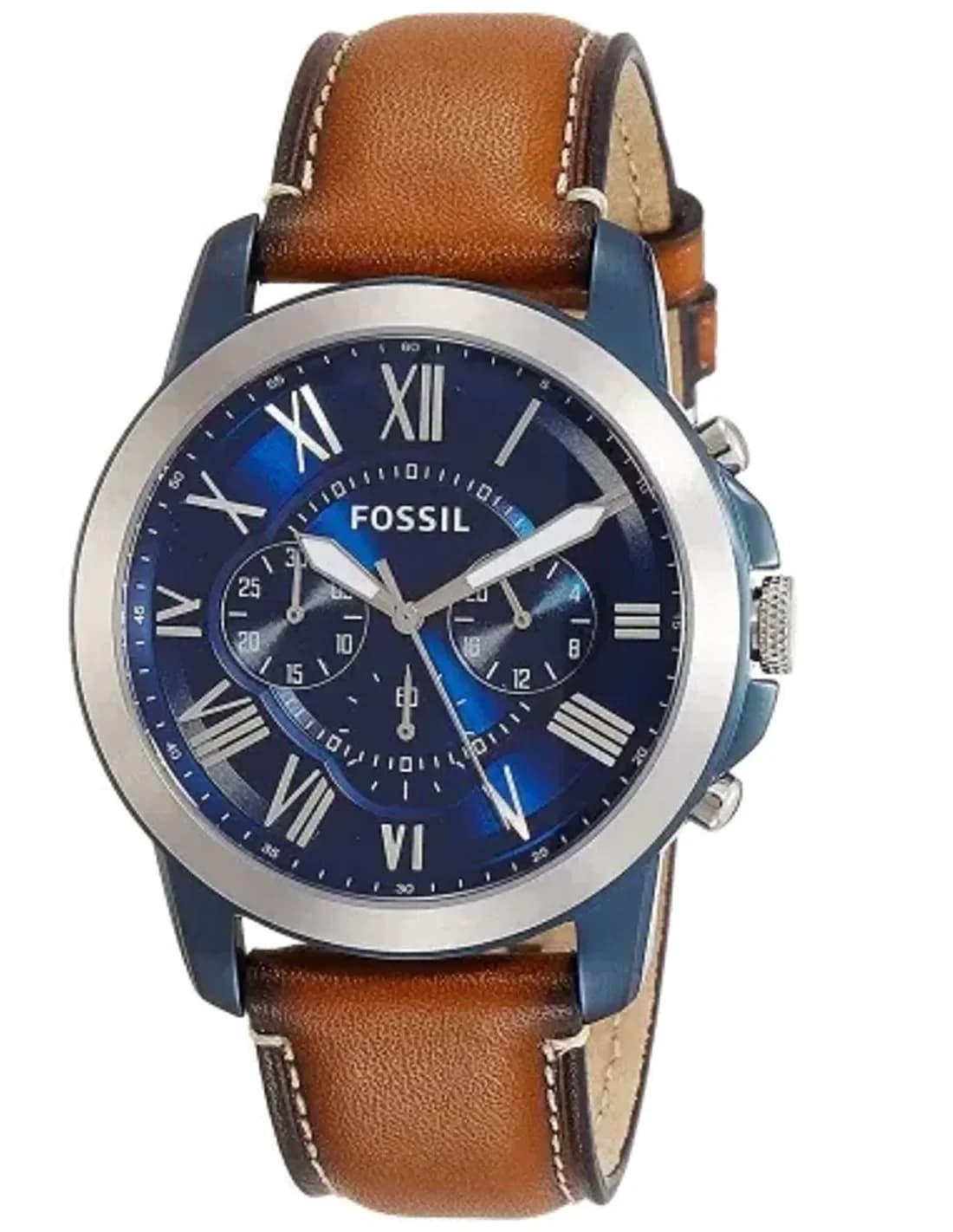 Montre Homme Fossil Grant FS5151 bracelet cuir marron