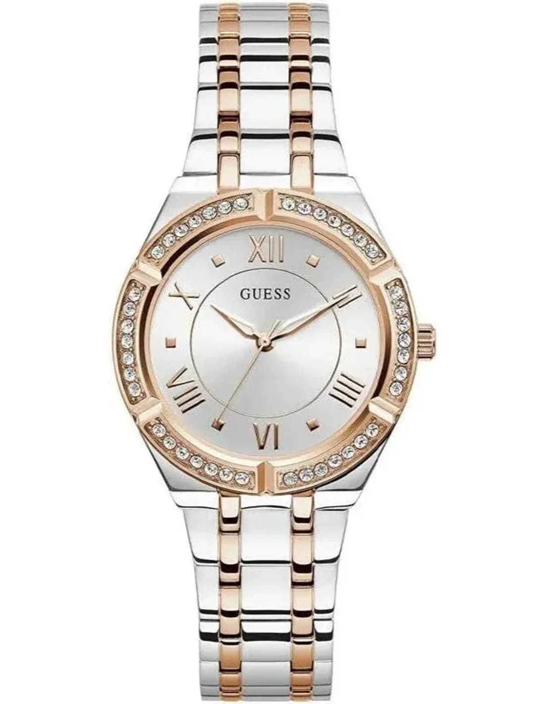 Montre Femme Guess Cosmo GW0033L9 bracelet acier bicolore cadran argenté