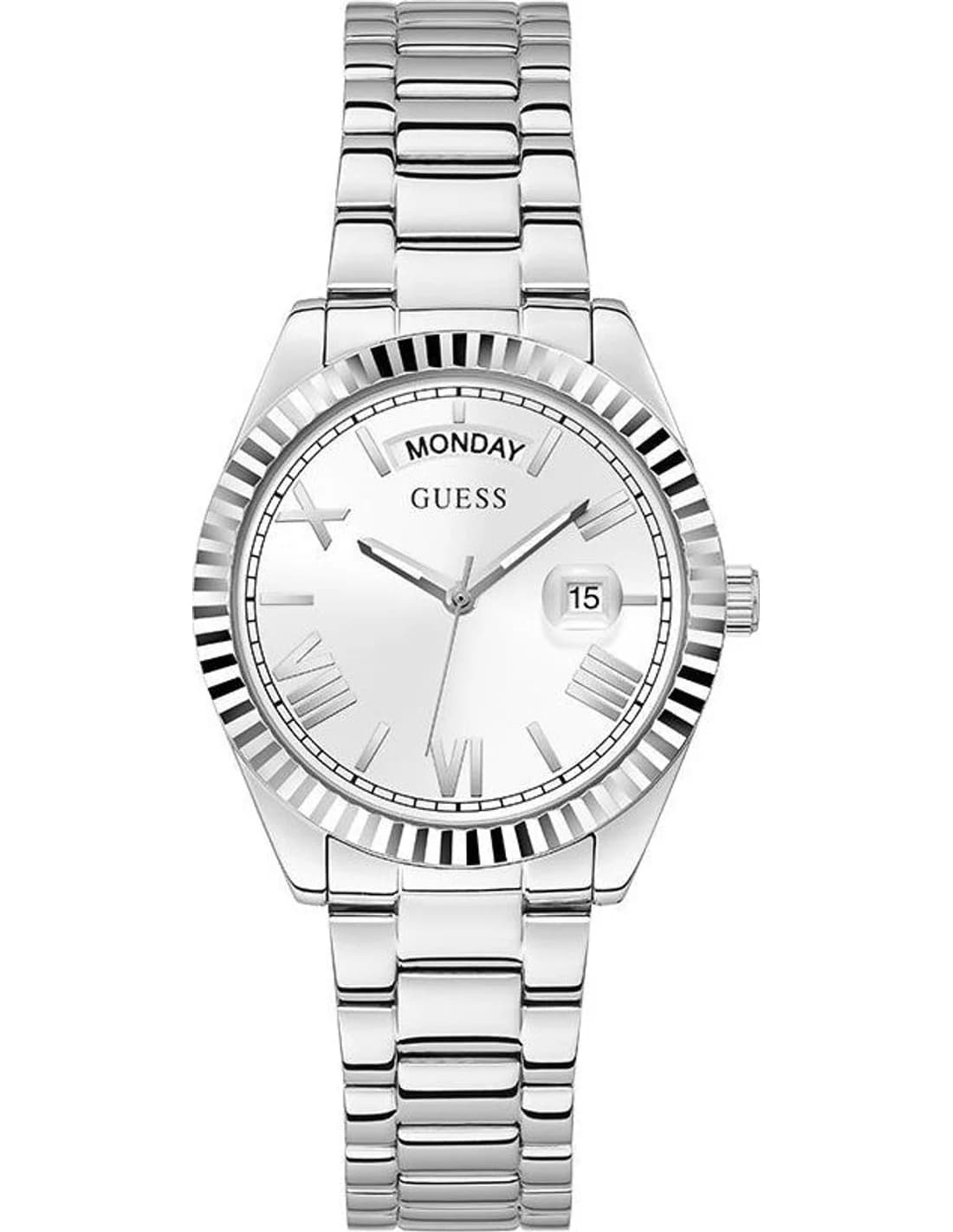 Montre femme Guess GW0308L1, cadran argenté et bracelet acier