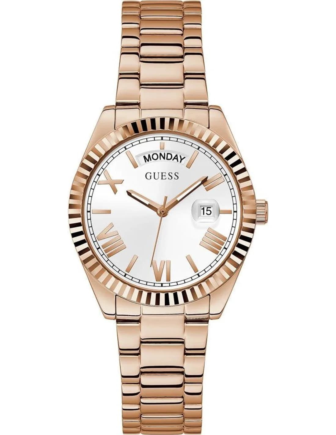 Montre femme Guess GW0308L3, cadran blanc et bracelet acier