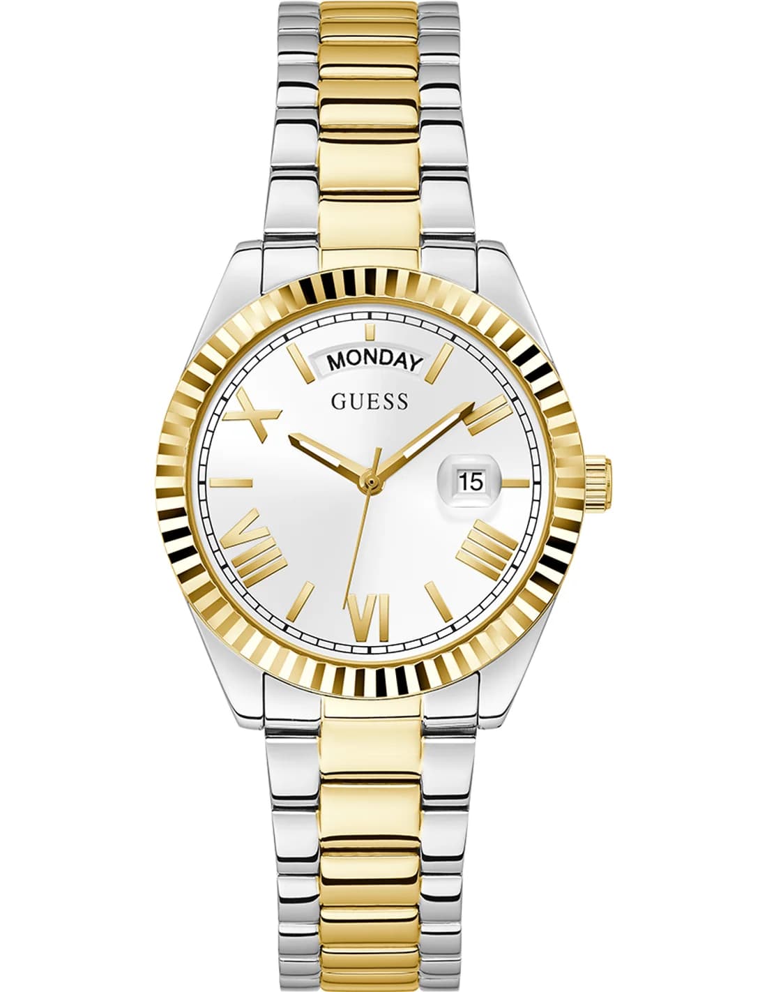 Montre femme Guess GW0308L6, au cadran argenté sur bracelet acier
