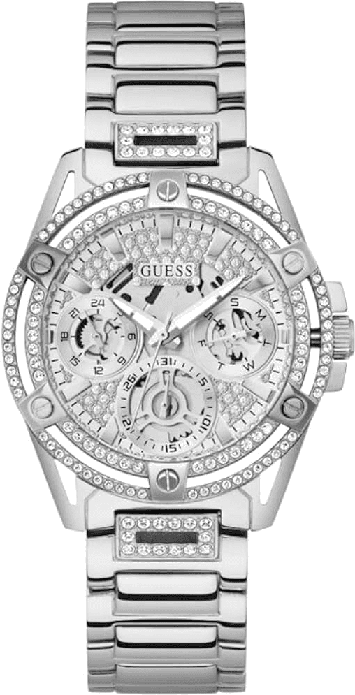 Montre femme Guess Queen GW0464L1 en acier argenté cadran orné de cristaux