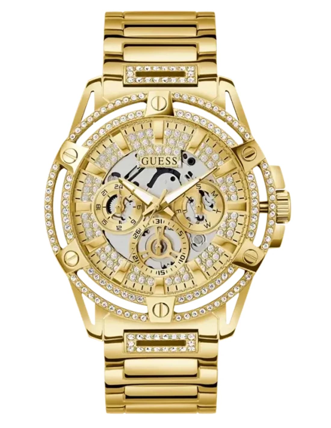 Montre Homme Guess GW0497G2 King en acier doré et strass