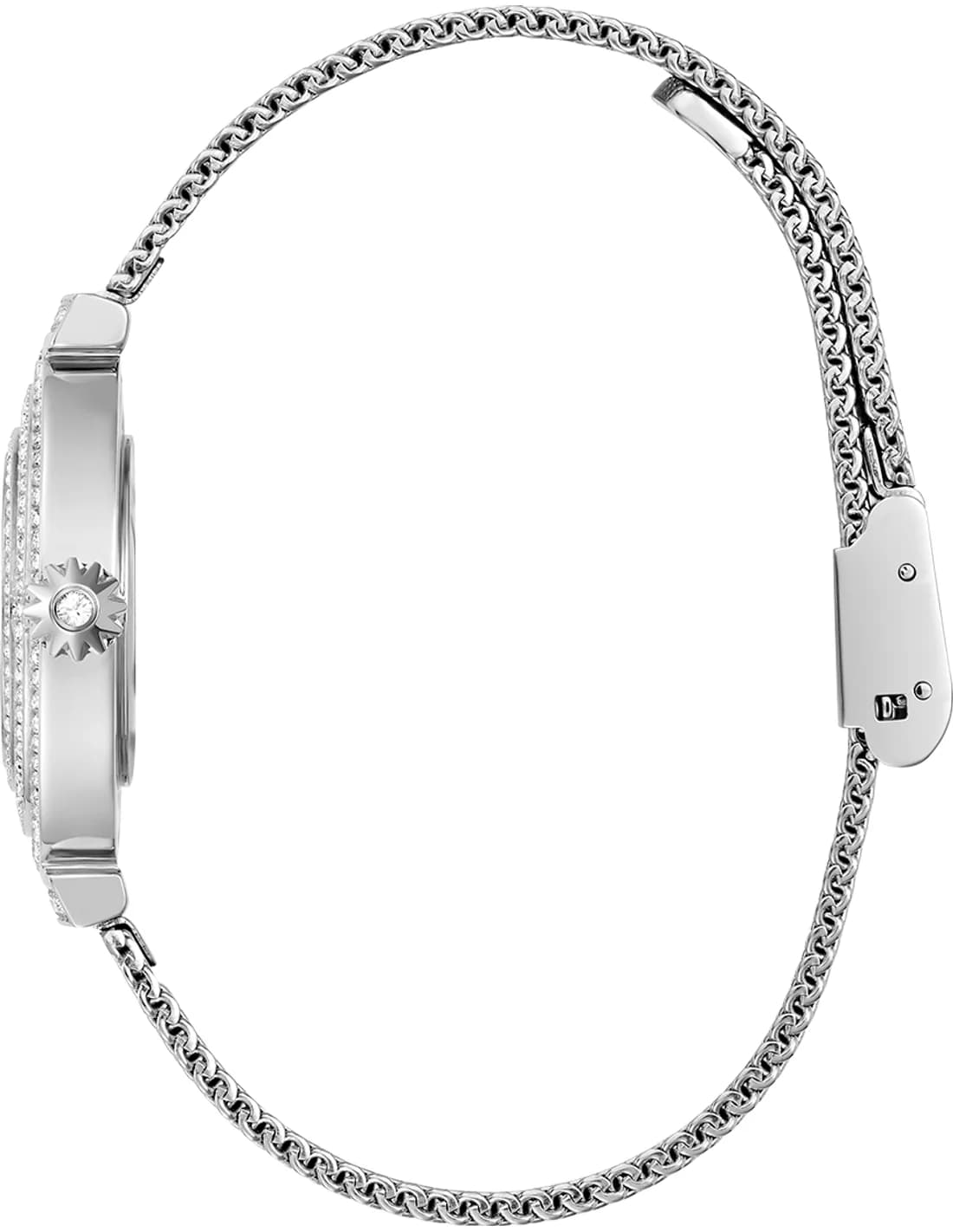 Cadran argent de la montre Guess GW0550L1 en détail