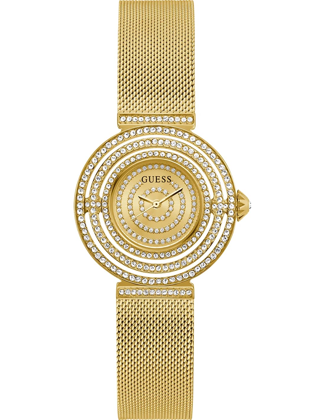 Montre femme Guess GW0550L2, au cadran doré et bracelet milanais