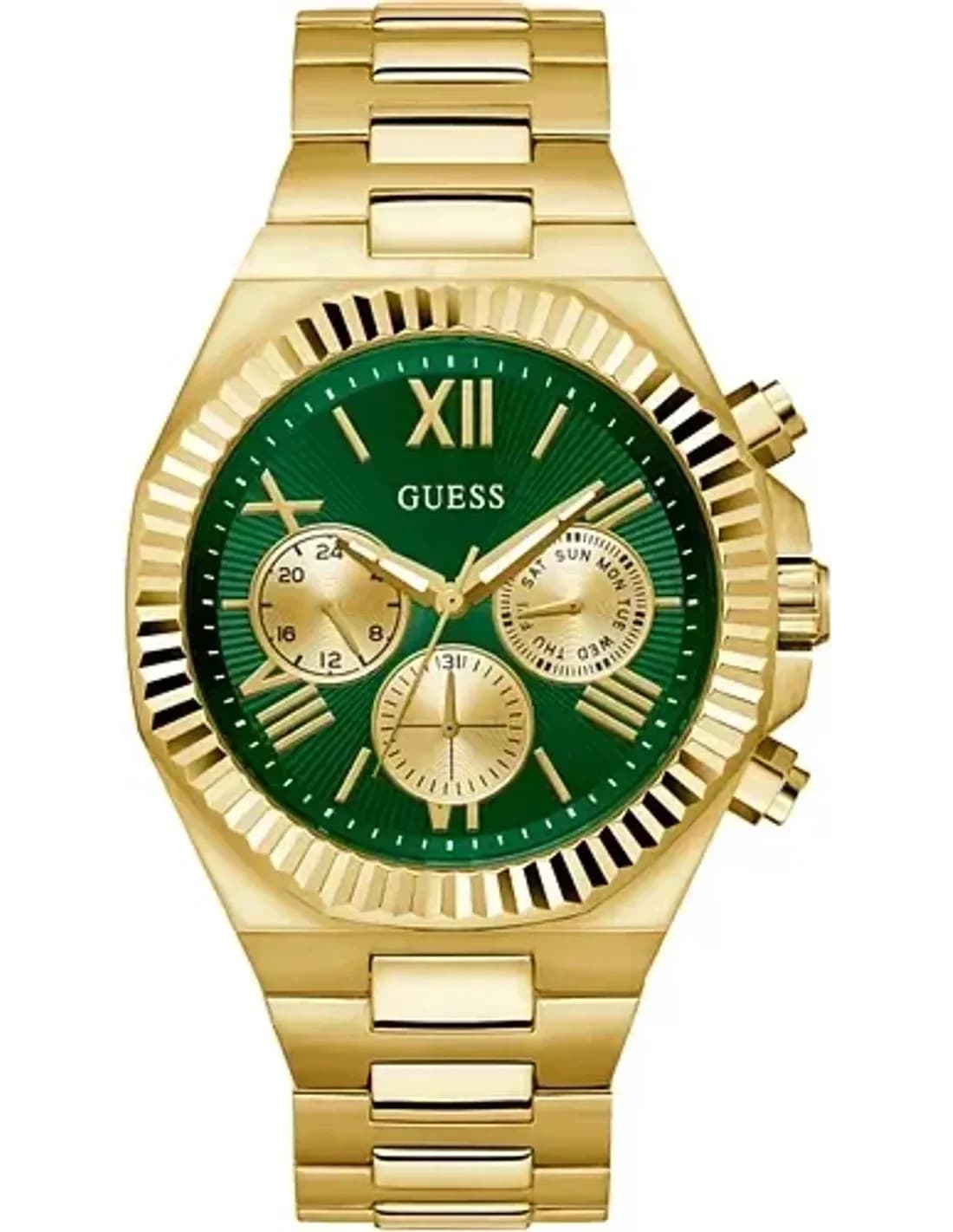 Montre Homme Guess GW0703G2 Equity acier doré et cadran vert