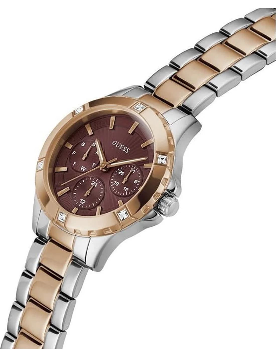 Profil de la montre Guess GW0723L2, boîtier bicolore