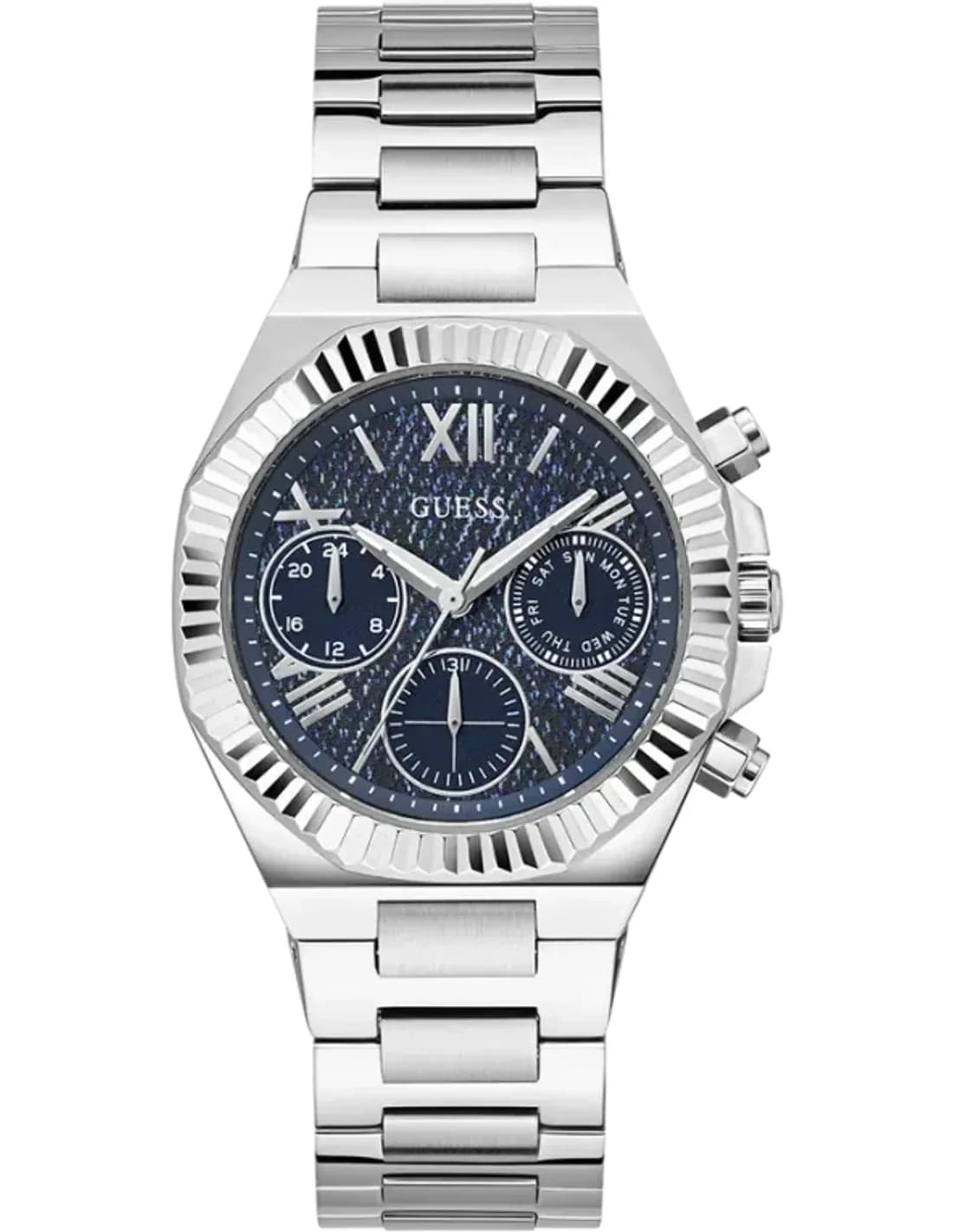 Montre Femme Guess GW0769L1 Acier Argenté Cadran Bleu Effet Denim