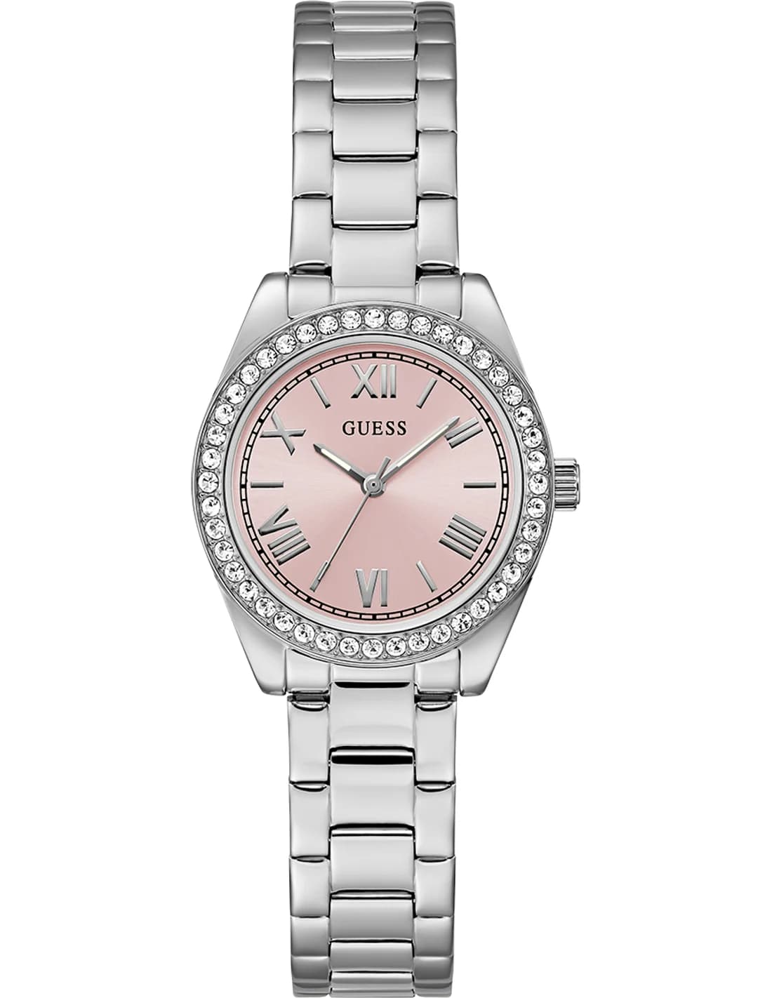 Montre femme Guess GW0841L4, au cadran rose et bracelet acier