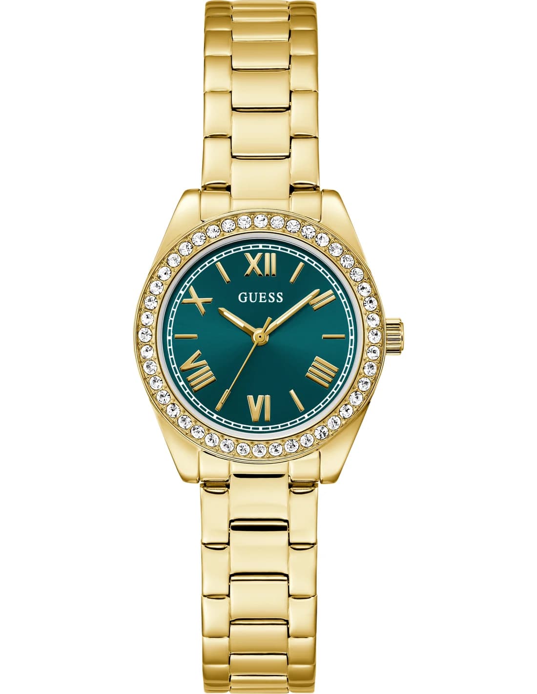Montre femme Guess GW0841L9, au cadran vert et bracelet acier