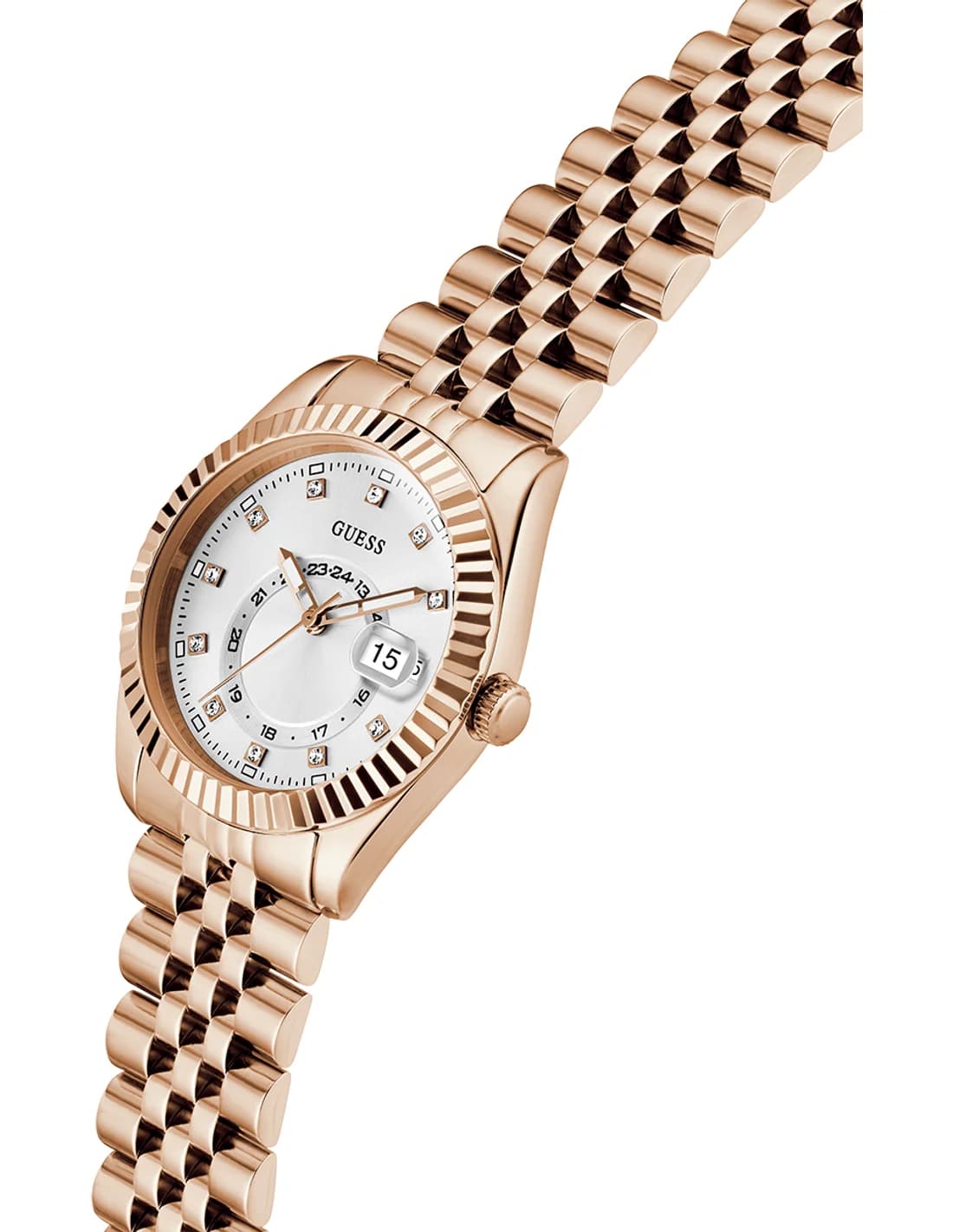 Profil de la montre Guess GW0936L4, boîtier or rose