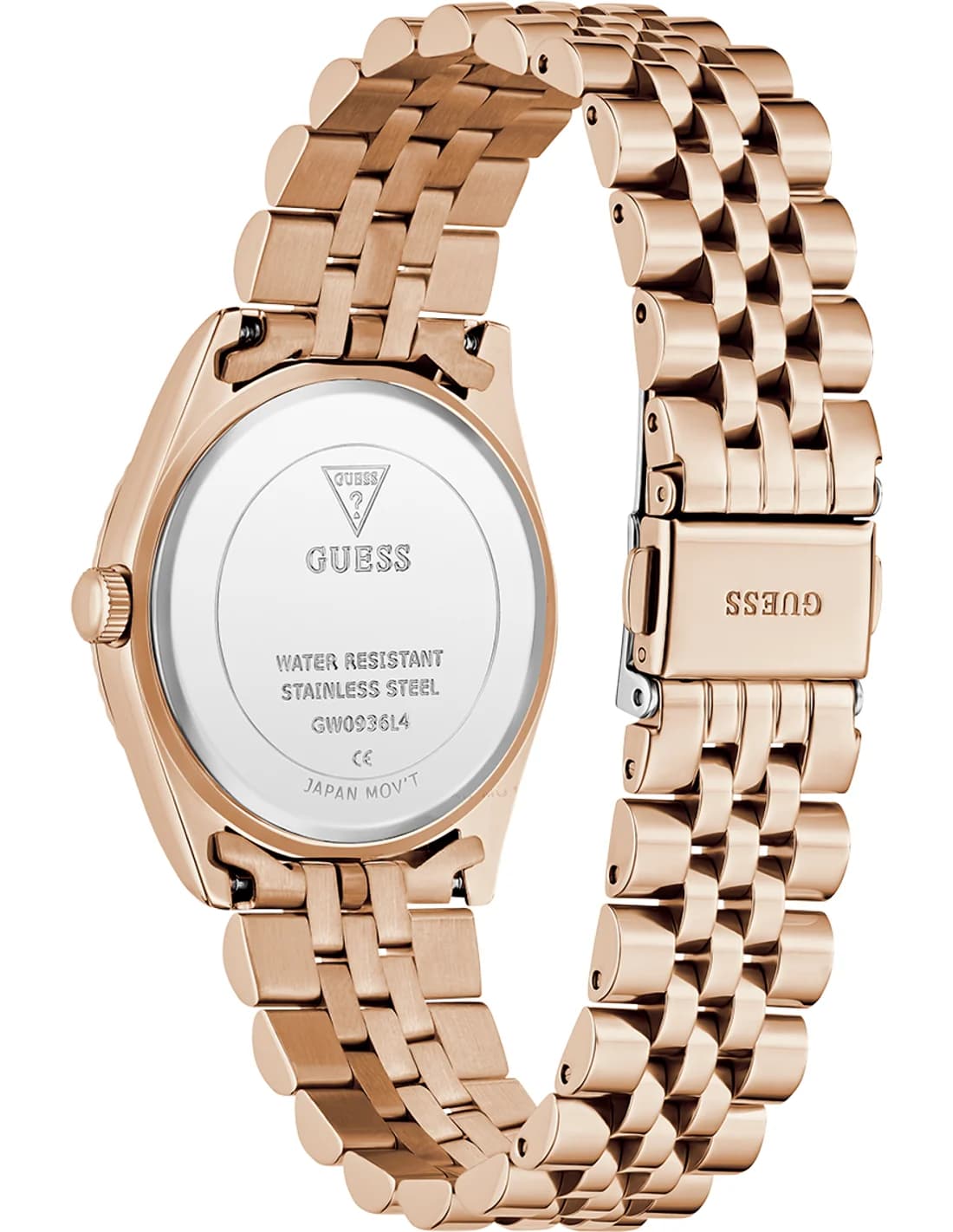 Cadran blanc de la montre Guess GW0936L4 en détail