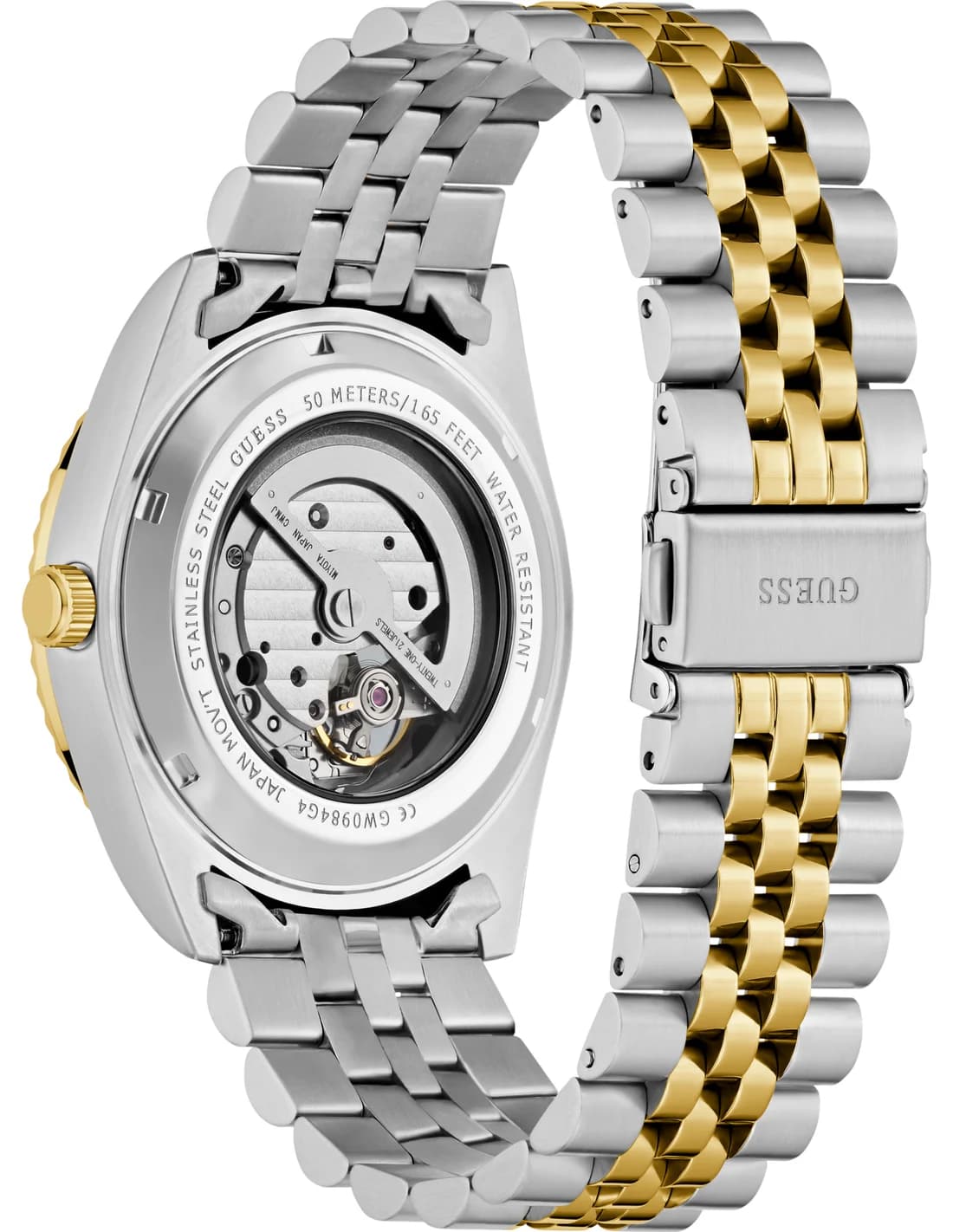 Cadran vert de la montre Guess GW0984G4 en détail