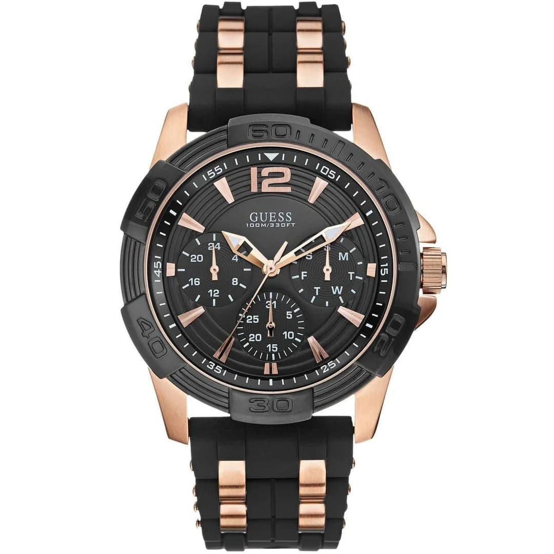 Montre Homme Guess Sporty W0366G3 bracelet silicone noir
