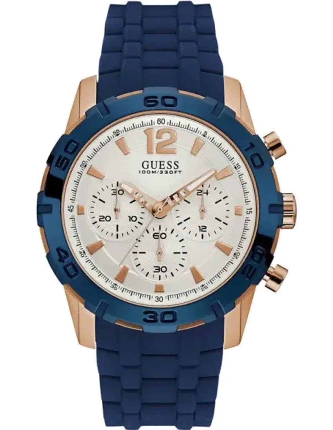 Montre Guess W0864G5 en Acier avec Cadran et Bracelet Silicone Bleu
