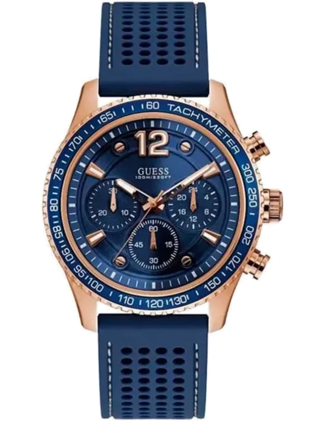 Montre Homme Guess Fleet Sport W0971G3 Cadran bleu bracelet en silicone