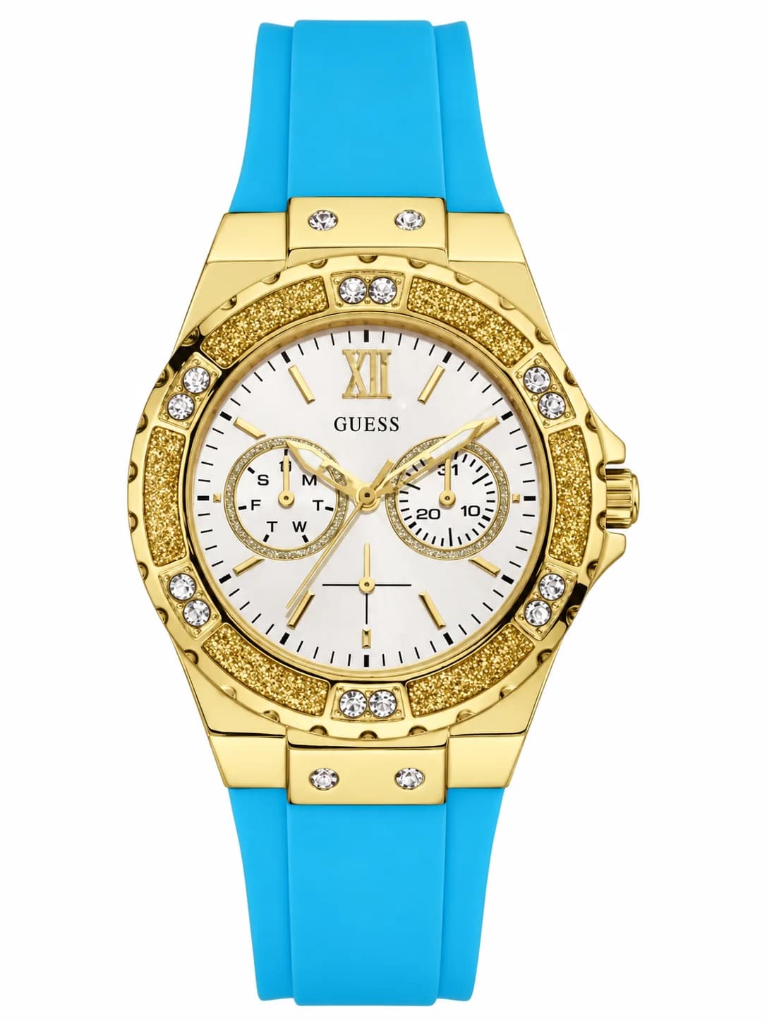 Montre Guess W1053L6 femme cadran or bracelet silicone