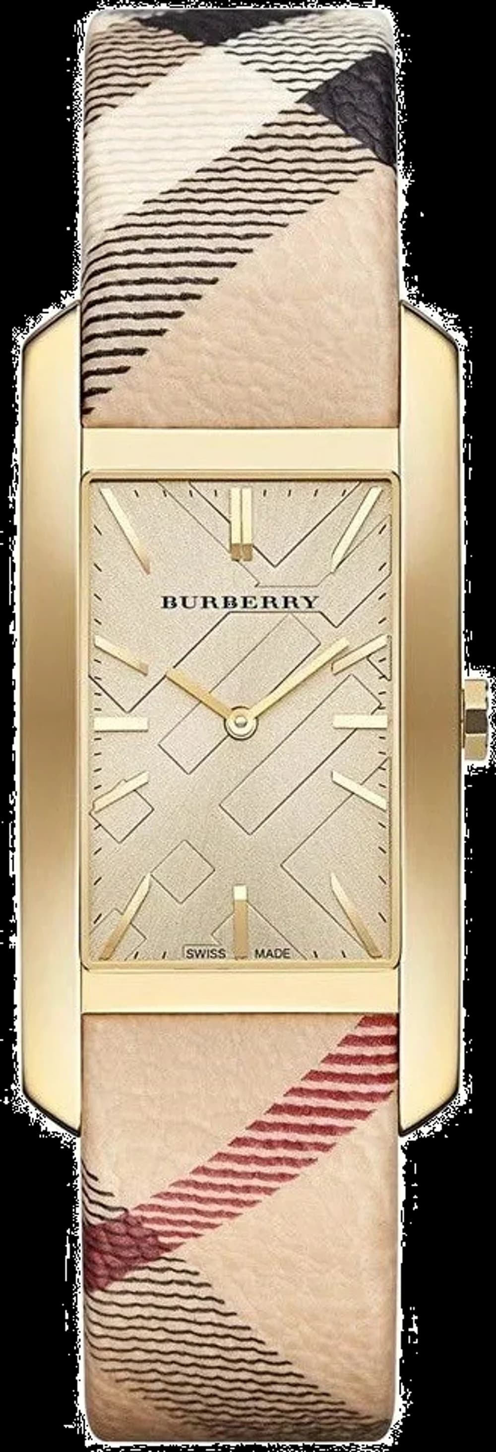 Montre femme Burberry BU9407, rectangulaire au cadran doré