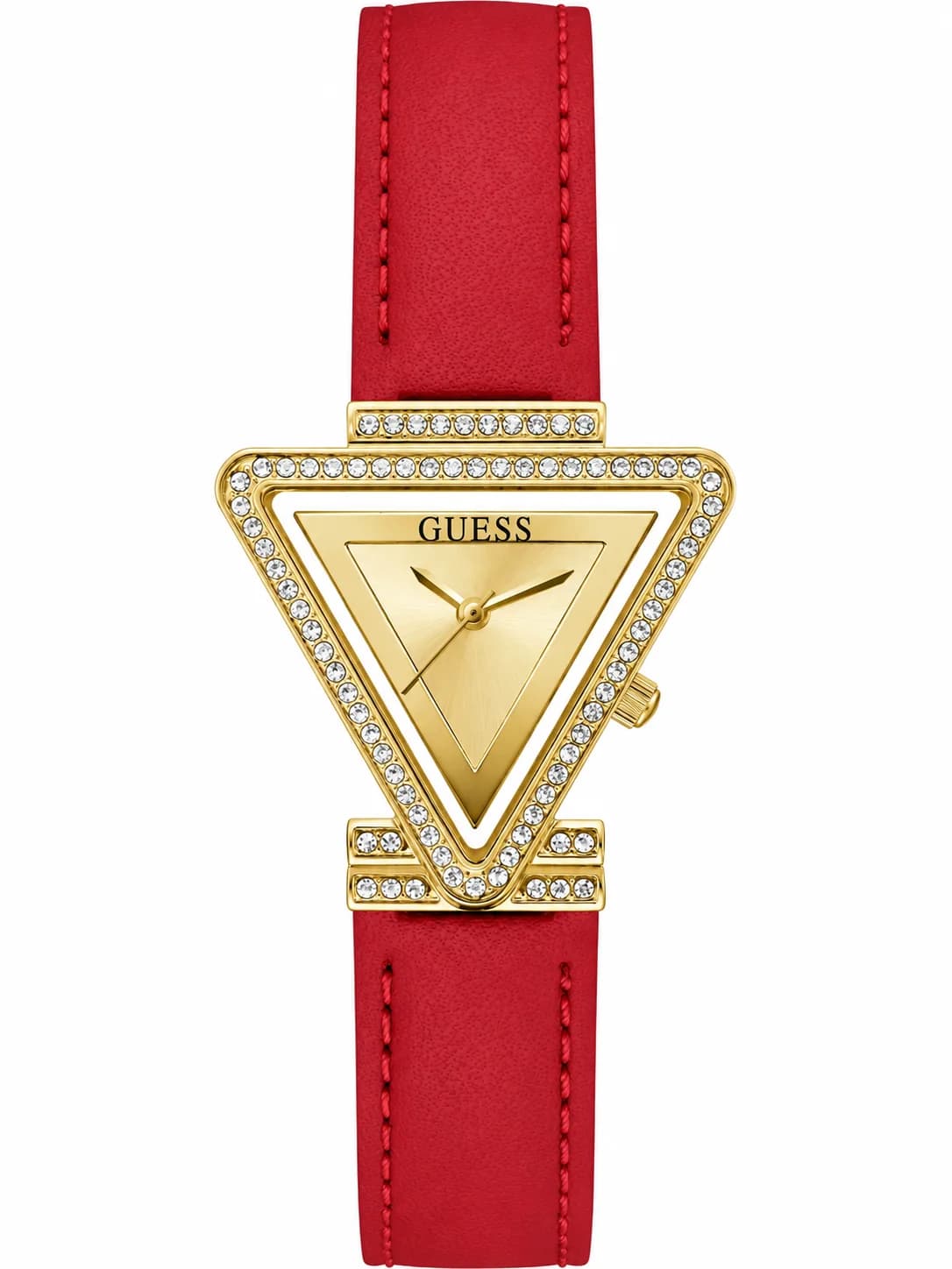 Montre femme Guess GW0504L2, avec finitions dorées sur cuir rouge