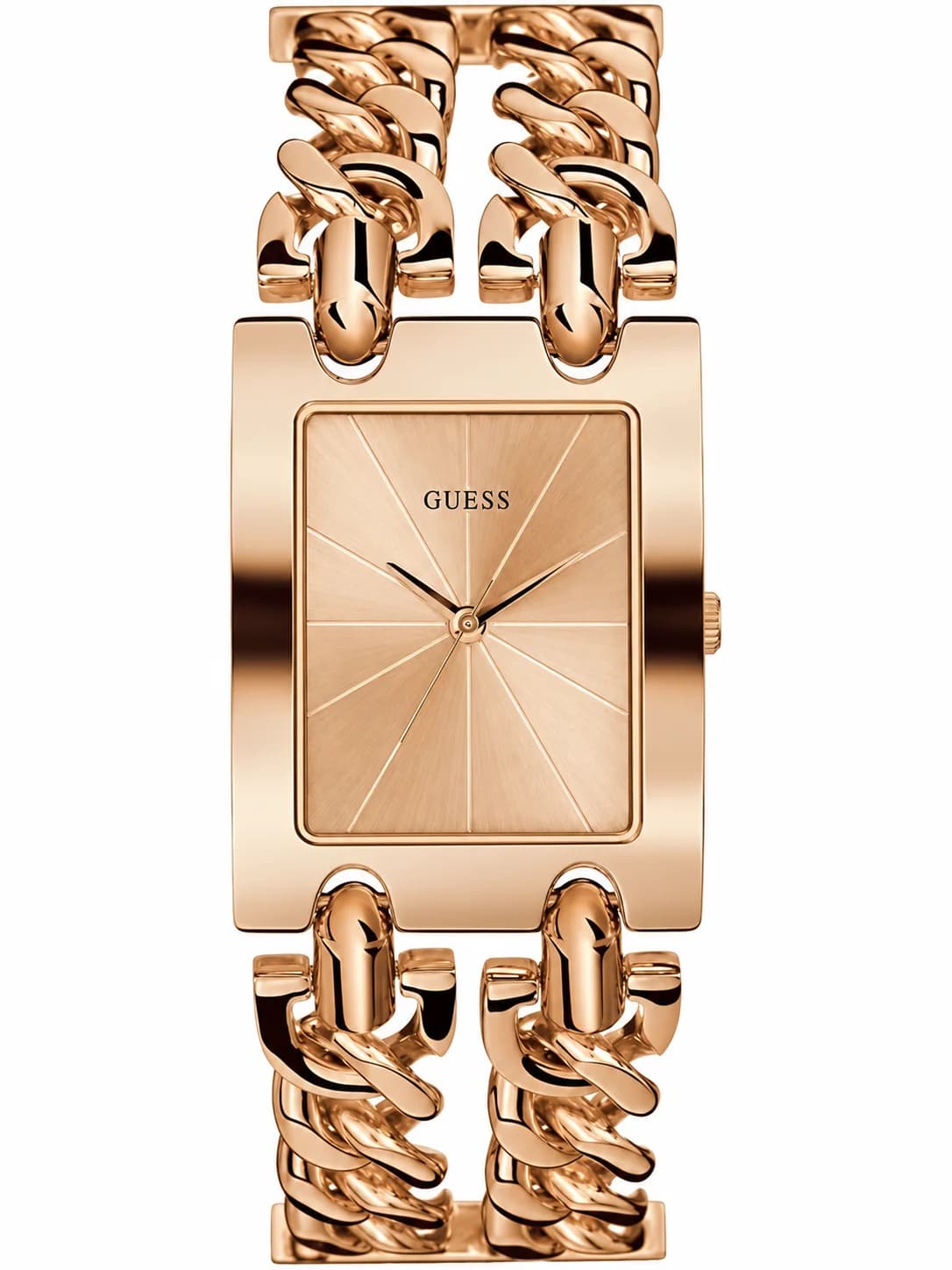 Montre femme Guess W1117L3, cadran doré rose sur bracelet chaîne en acier