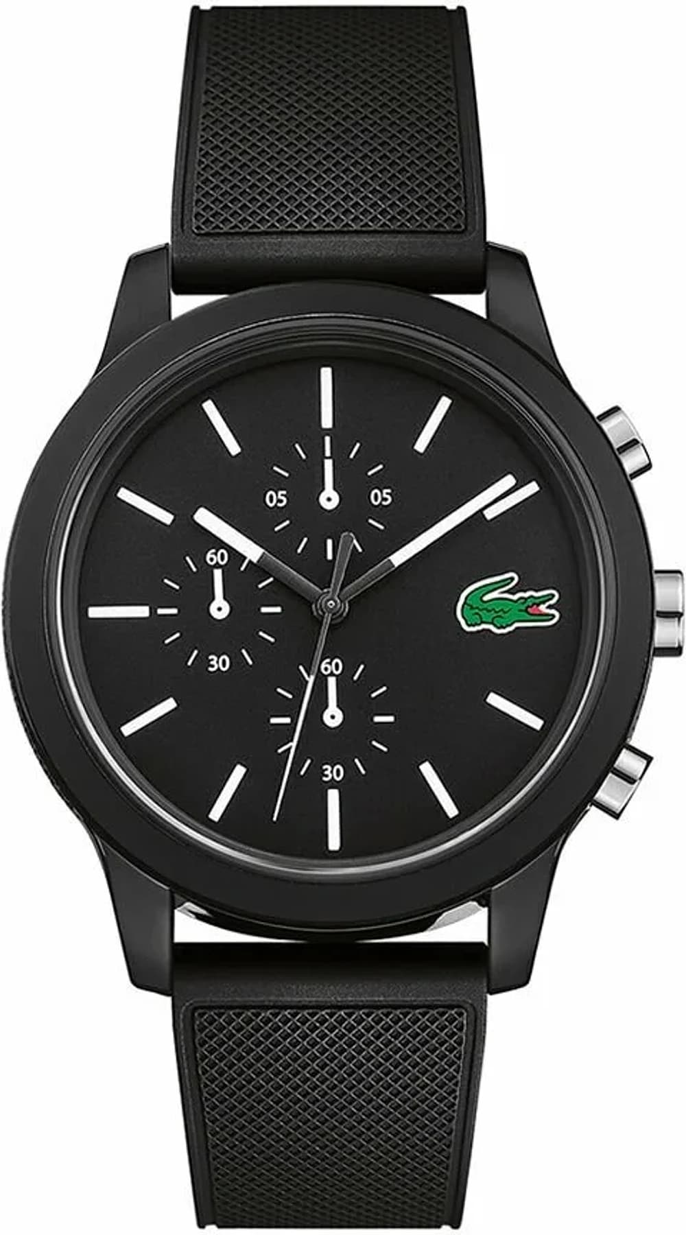 Montre homme Lacoste 2010972, au cadran noir multifonctions sur silicone noir
