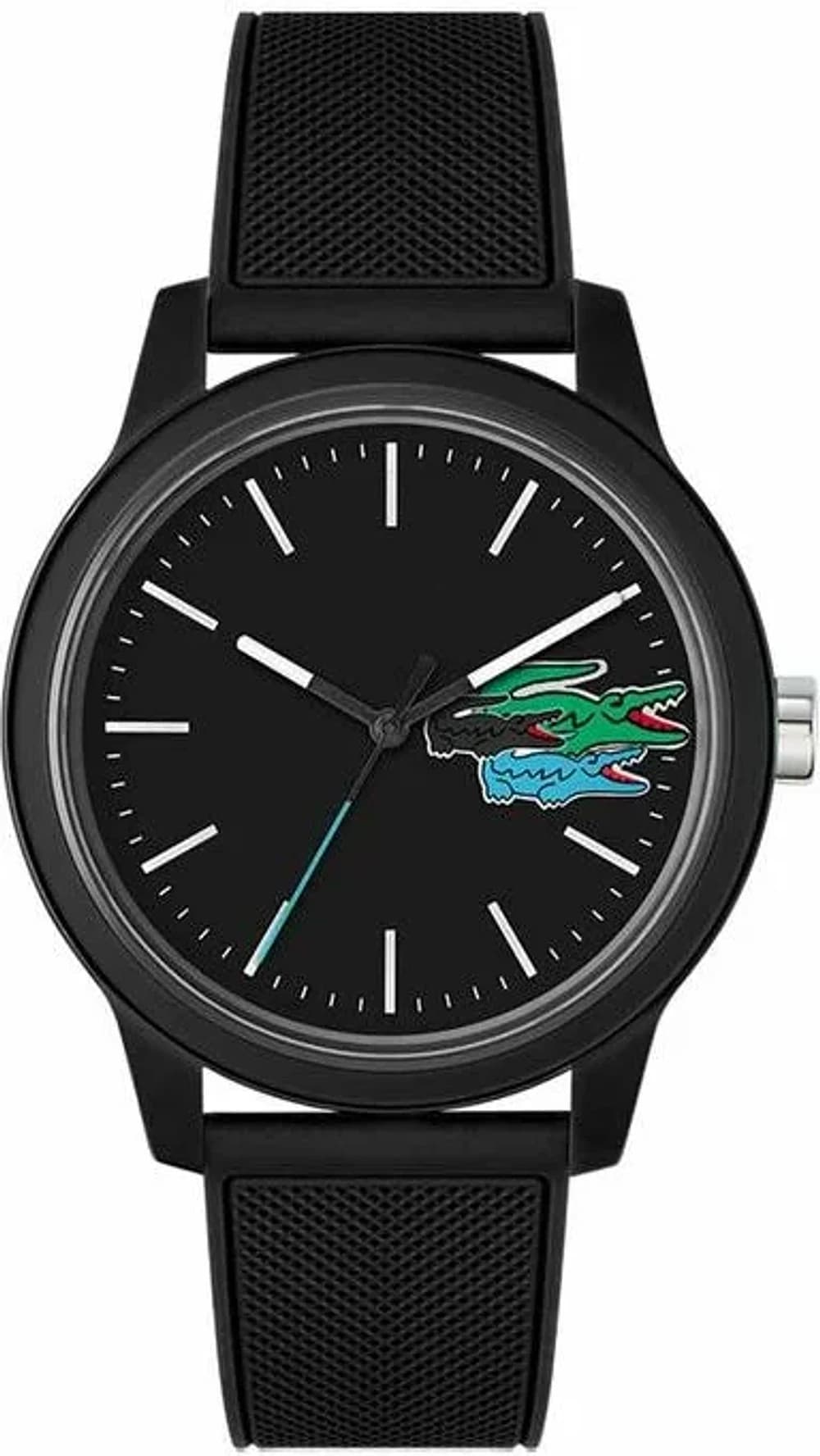Montre homme Lacoste 2011134, cadran noir sur bracelet silicone noir