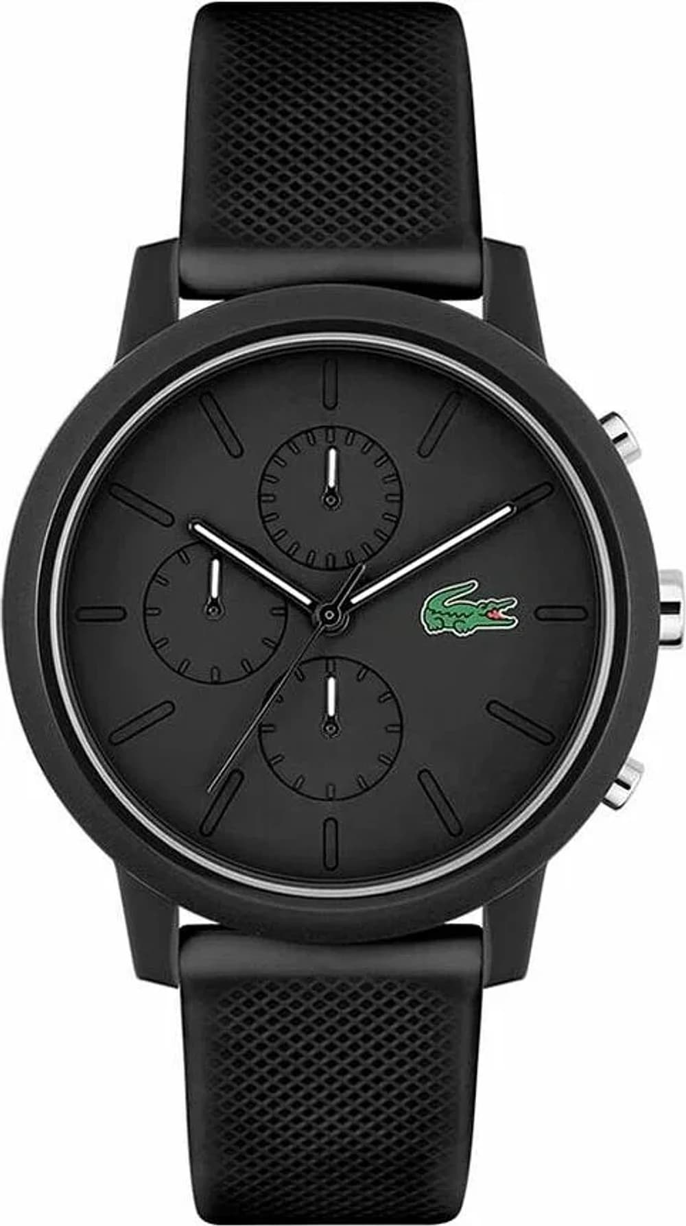 Montre homme Lacoste 2011243, au cadran noir sur bracelet silicone
