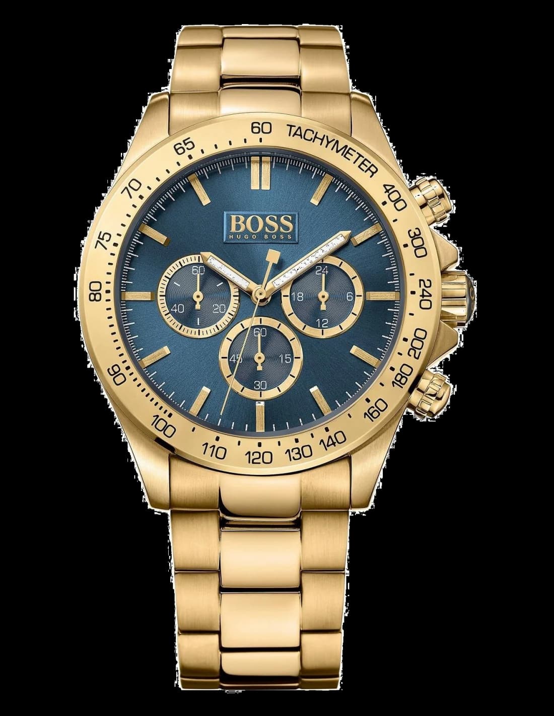 Montre Hugo Boss 1513340 Bracelet Doré et Cadran Bleu