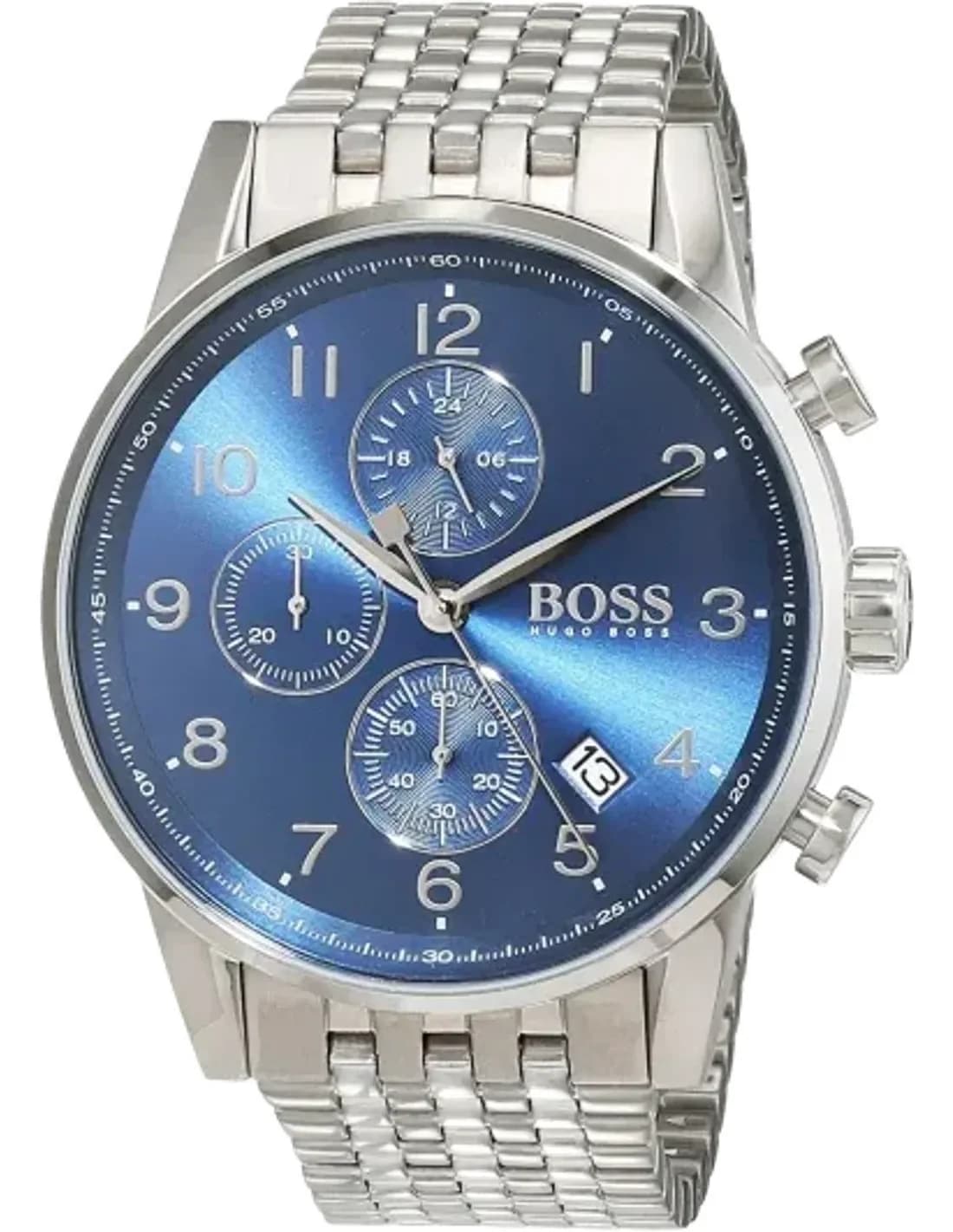 Montre Hugo Boss 1513498 Chronographe en Acier Cadran Bleu Électrique