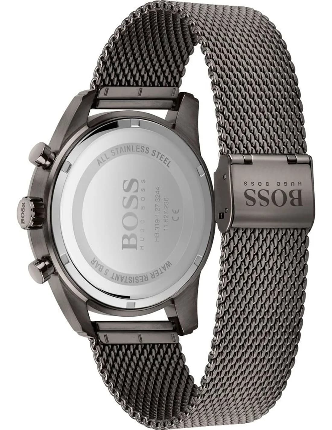 Cadran argent de la montre Hugo Boss 1513837 en détail