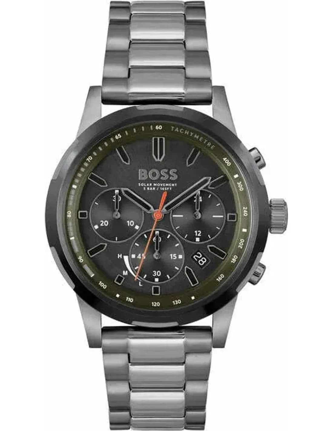 Montre Hugo Boss 1514034 Solgrade en Acier Gris et Cadran Noir Multifonctions