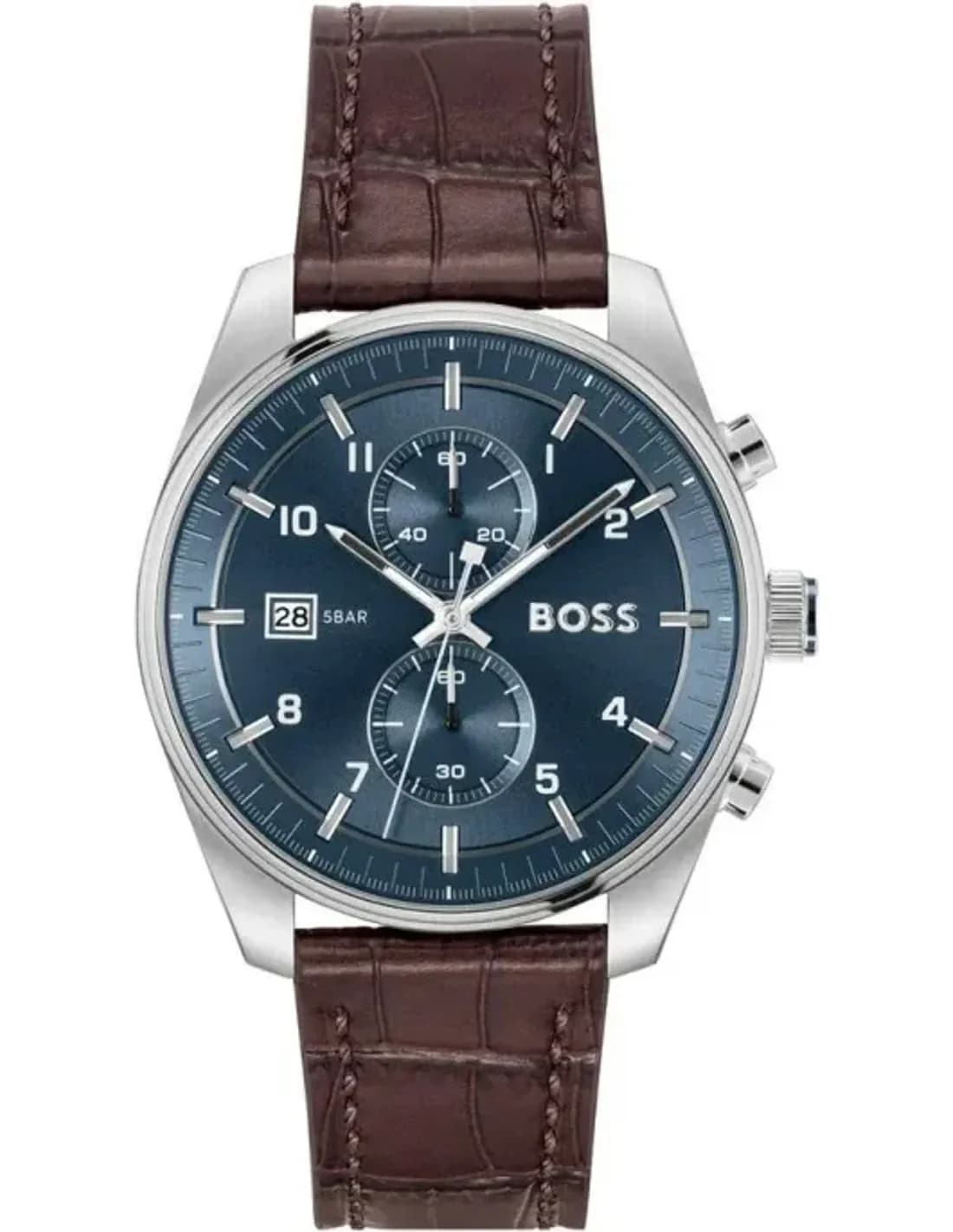 Montre Hugo Boss 1514194 Skytraveller Chronographe Acier et Cuir Marron