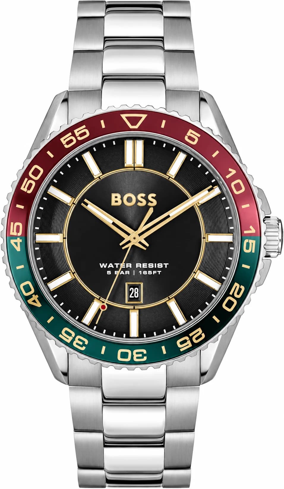 Montre Homme Hugo Boss Runner 3H 1514210 argentée bracelet maillons acier