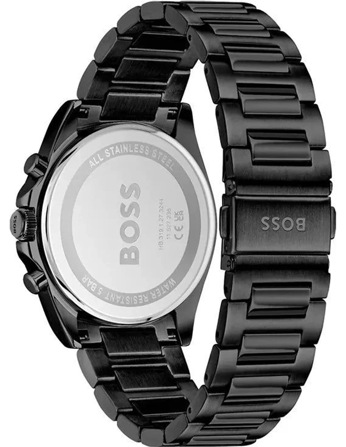 Cadran noir de la montre Hugo Boss 1514291 en détail