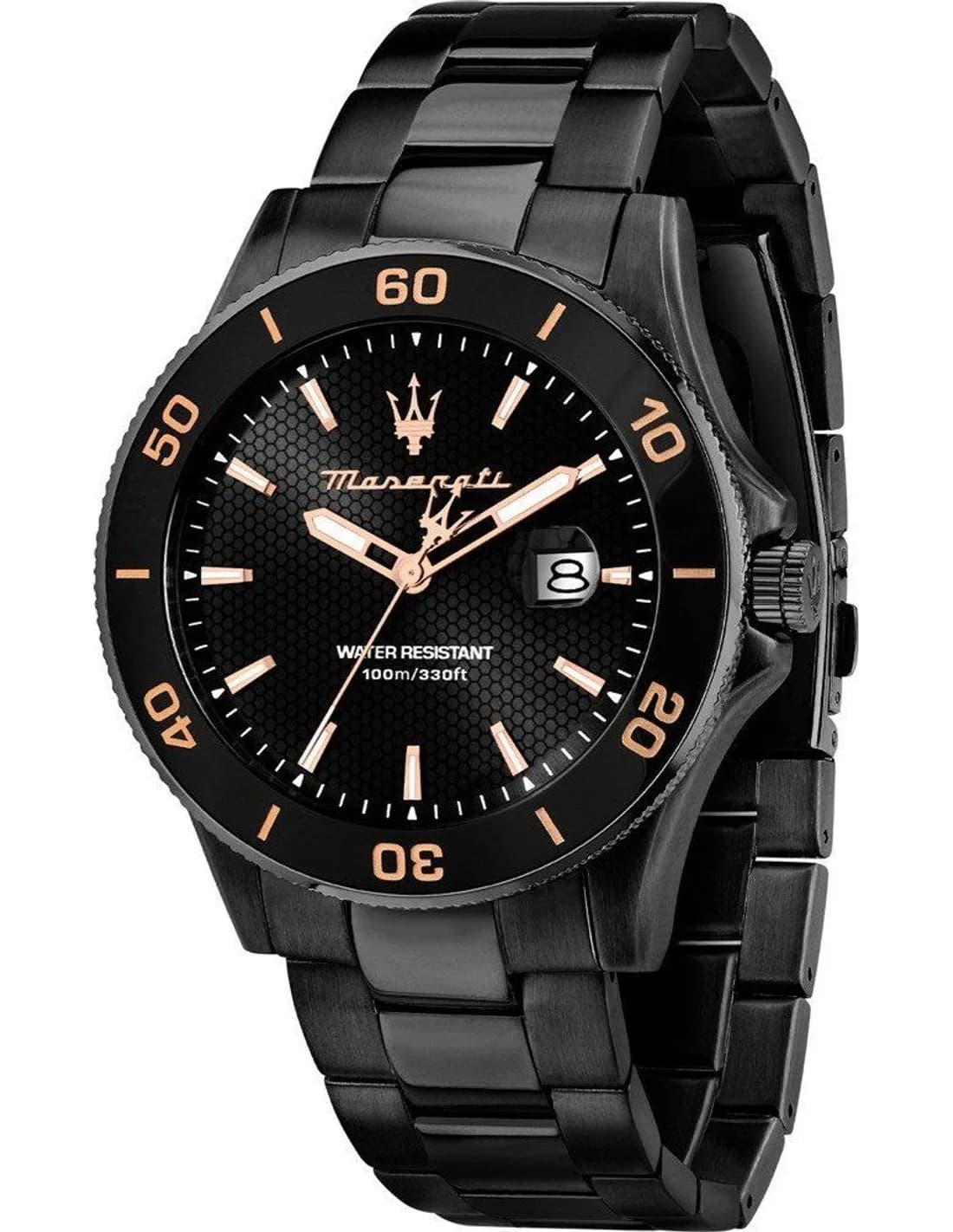 Montre homme Maserati R8853100035, cadran noir sur bracelet acier