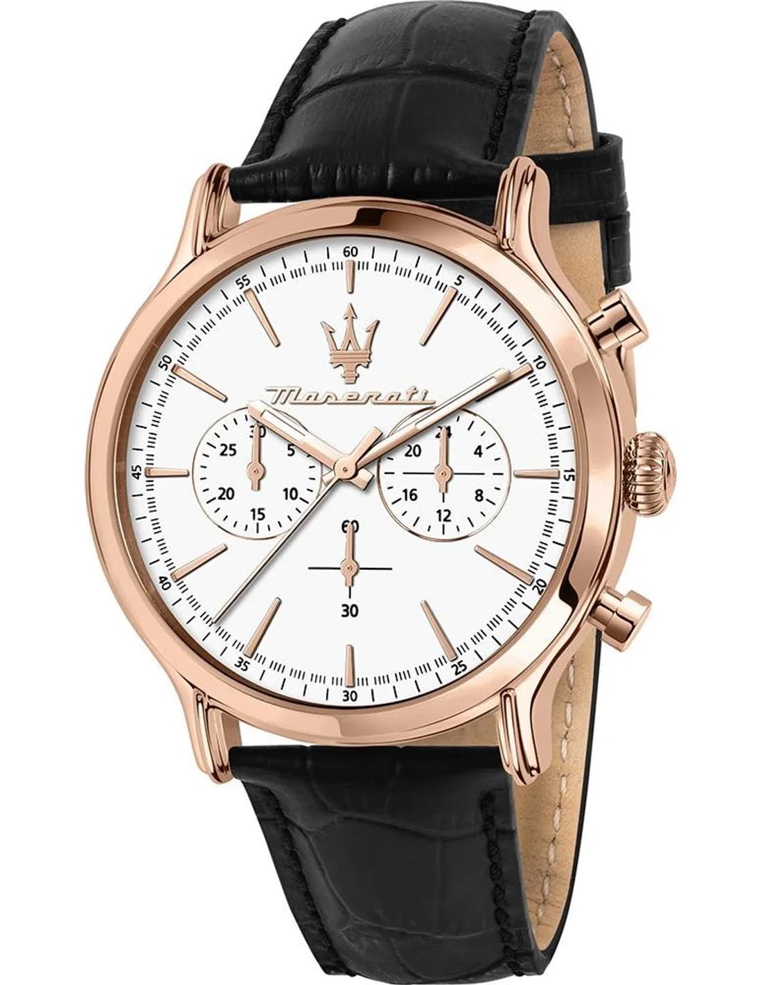 Montre homme Maserati R8871618016, cadran noir, bracelet cuir