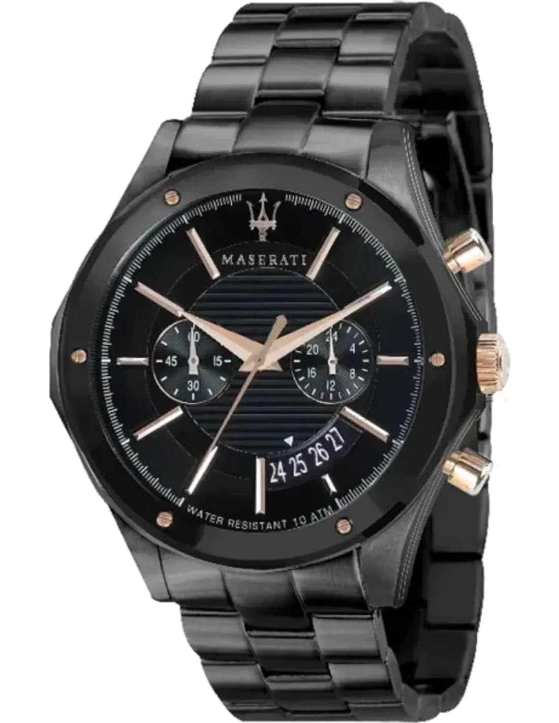 Montre homme Maserati R8873627001, cadran noir chronographe bracelet acier