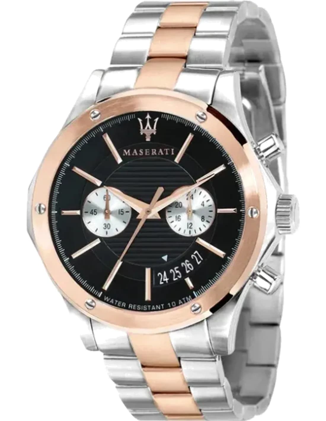Montre homme Maserati R8873627004, cadran noir chronographe bracelet acier