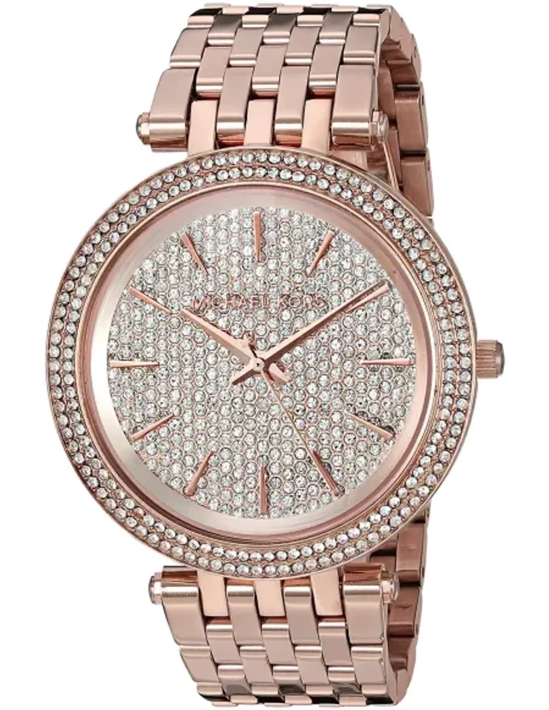 Montre Michael Kors MK3439 en Acier Or Rose avec Lunette Sertie de Brillants