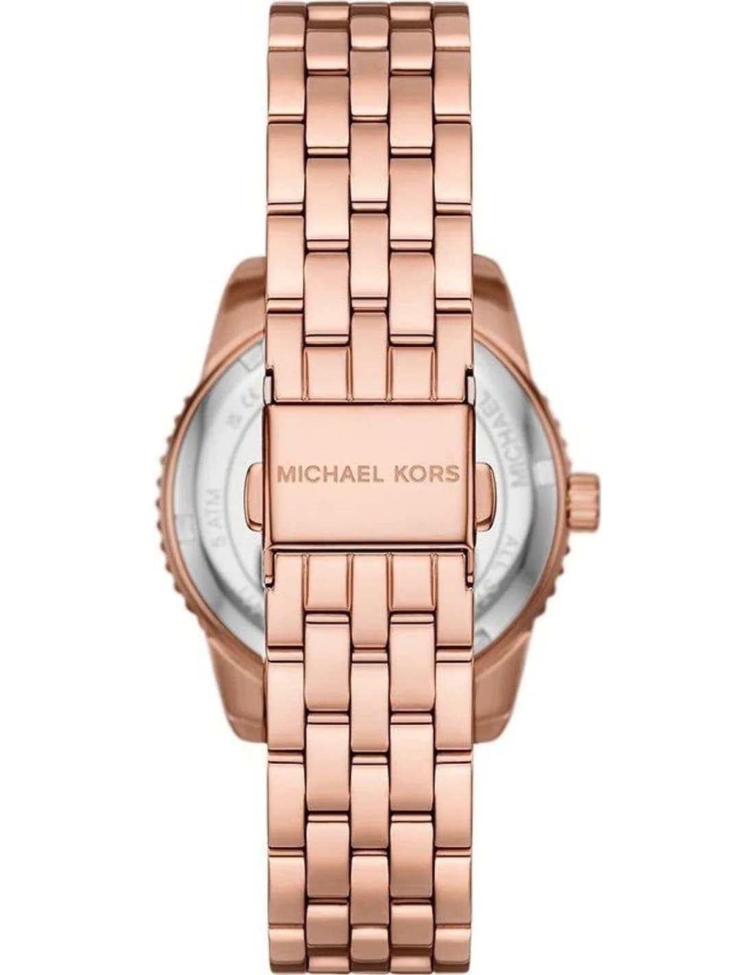 Cadran or rose de la montre Michael Kors MK7541 en détail