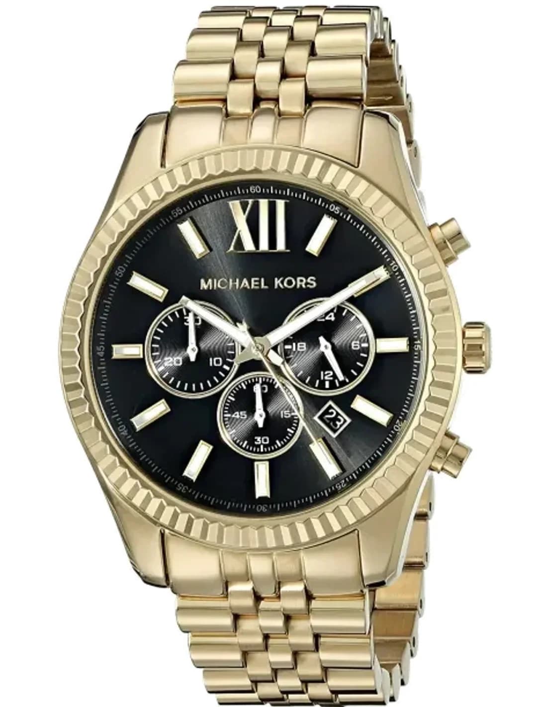 Montre Michael Kors MK8286 en Acier Doré avec Chronographe et Cadran Noir