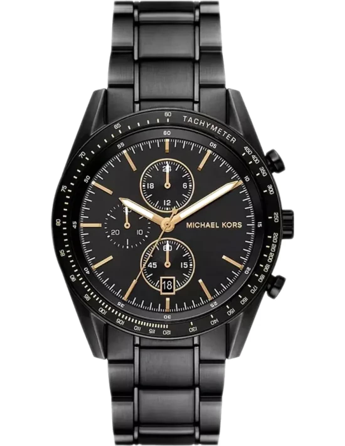 Montre Michael Kors Accelerator MK9113 Tachymètre Cadran Noir Chronographe Bracelet en acier inoxydable