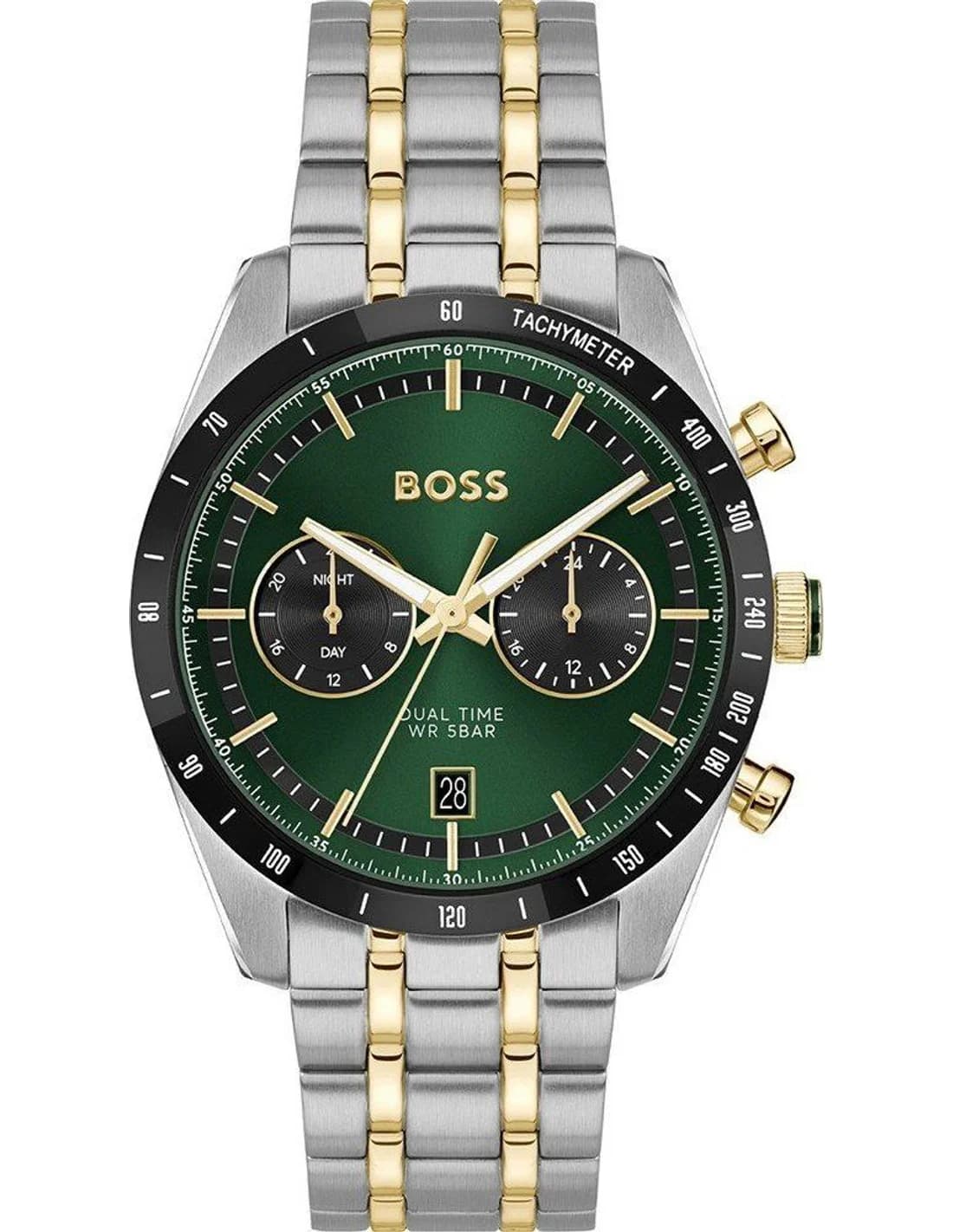Montre Homme Hugo Boss Tourmaster 1514287 cadran vert bracelet acier