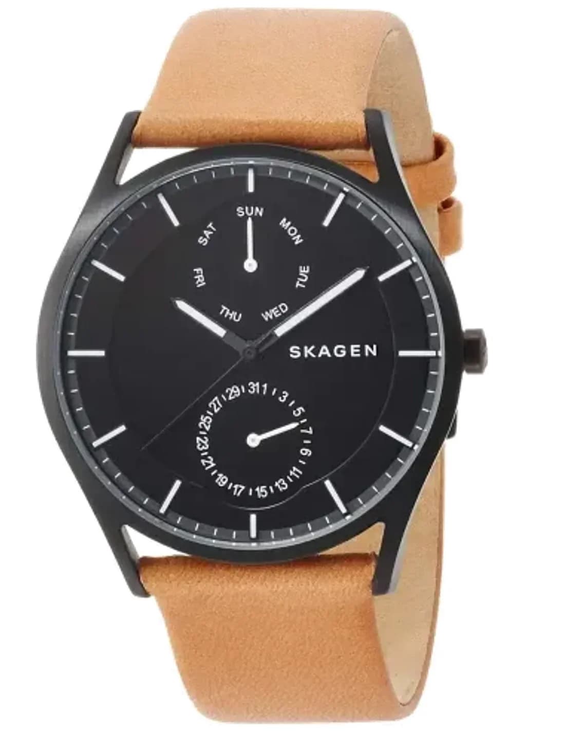 Montre Skagen SKW6265 Bracelet Cuir Brun Boîtier Acier