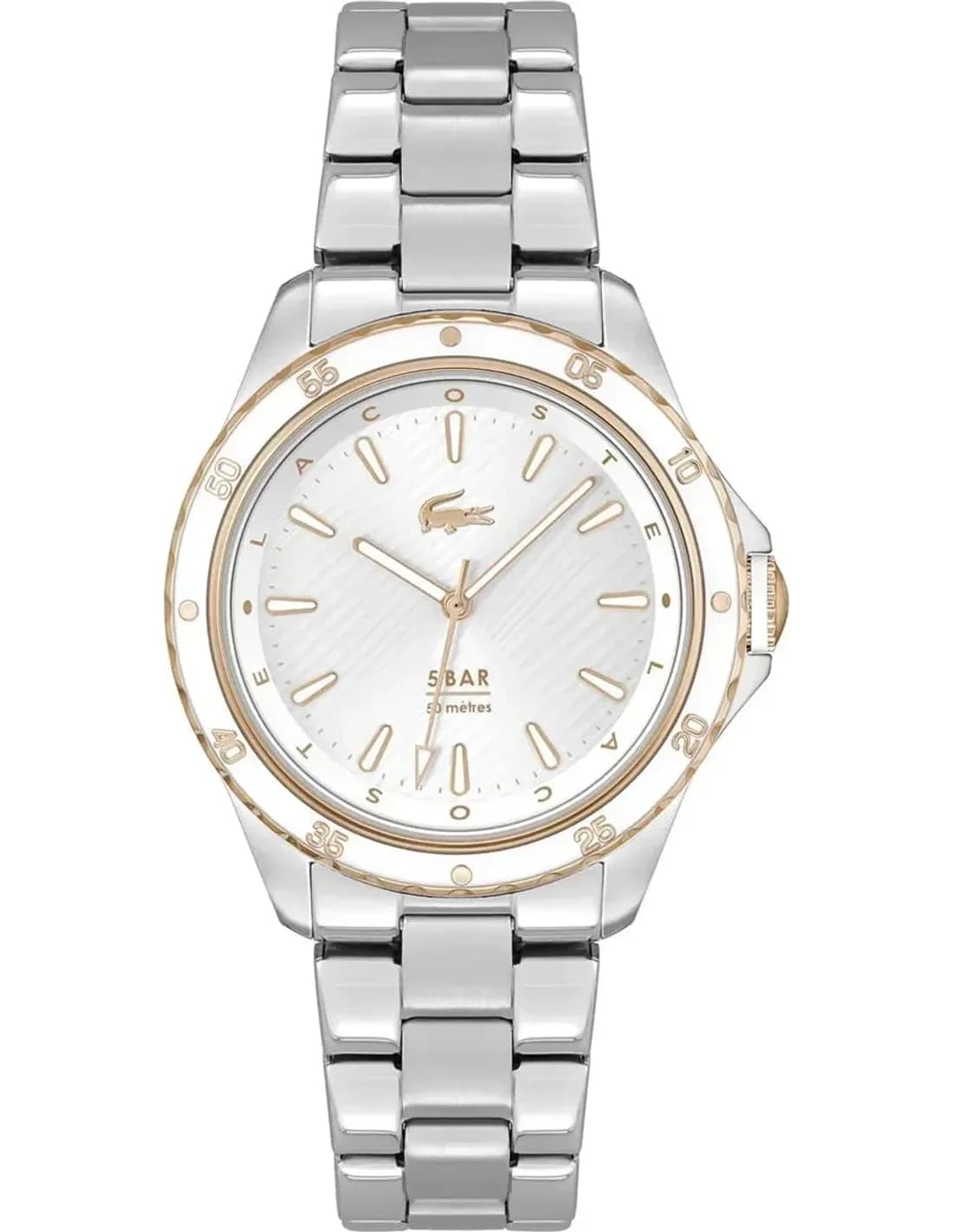 Montre femme Lacoste 2001370, cadran blanc avec bracelet acier